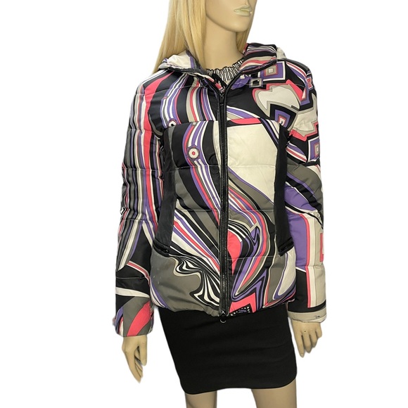 Emilio Pucci Women's Pink and Purple Signature Puffer Jacket vintage - Picture 14 of 15